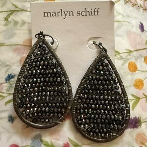 Marlyn Schiff tear drop beaded earrings